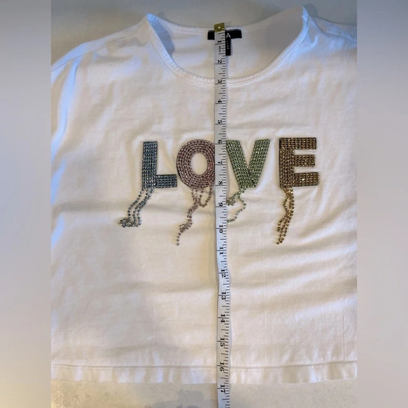 ELA/ Rhinestone LOVE crop top/ Size US S - Picture 9 of 11